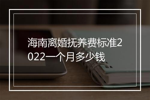 海南离婚抚养费标准2022一个月多少钱