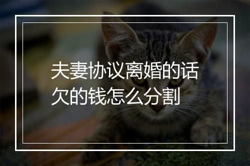 夫妻协议离婚的话欠的钱怎么分割