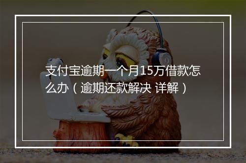 支付宝逾期一个月15万借款怎么办（逾期还款解决 详解）