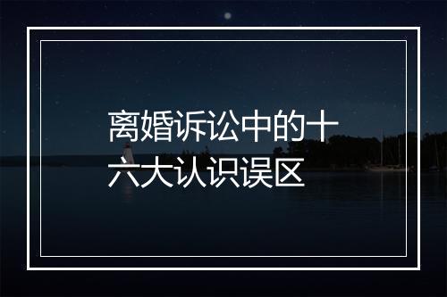 离婚诉讼中的十六大认识误区