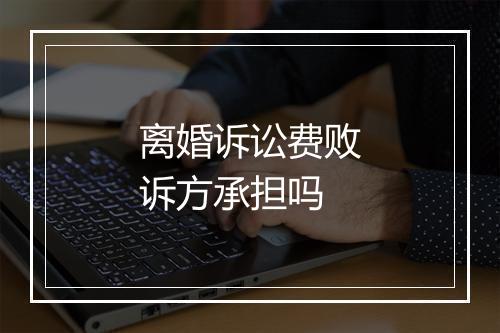 离婚诉讼费败诉方承担吗