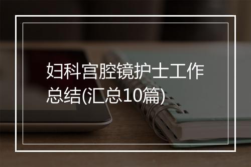 妇科宫腔镜护士工作总结(汇总10篇)
