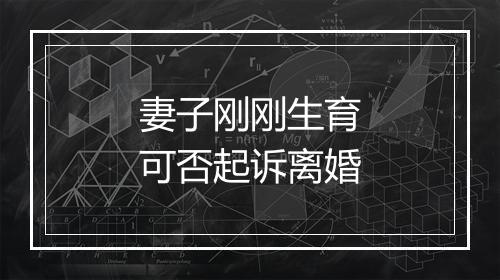 妻子刚刚生育可否起诉离婚