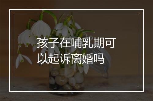 孩子在哺乳期可以起诉离婚吗