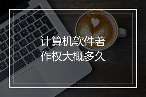 计算机软件著作权大概多久