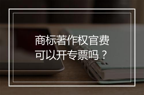 商标著作权官费可以开专票吗？