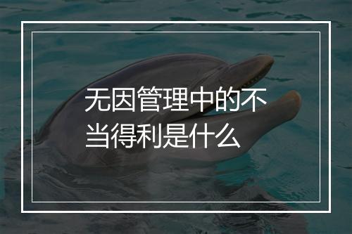 无因管理中的不当得利是什么