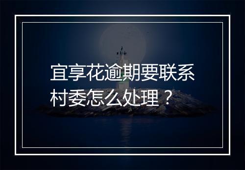宜享花逾期要联系村委怎么处理？