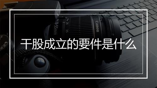 干股成立的要件是什么
