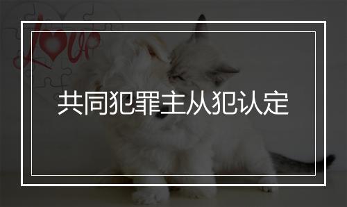 共同犯罪主从犯认定