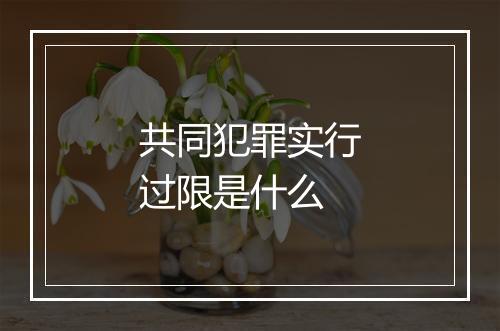 共同犯罪实行过限是什么