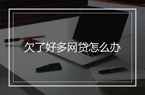 欠了好多网贷怎么办