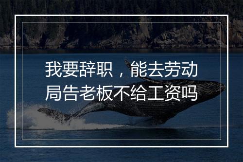 我要辞职，能去劳动局告老板不给工资吗
