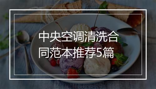 中央空调清洗合同范本推荐5篇