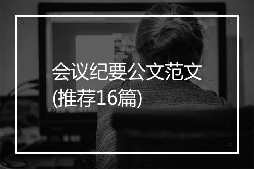 会议纪要公文范文(推荐16篇)