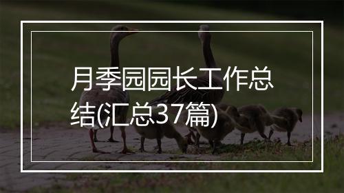月季园园长工作总结(汇总37篇)