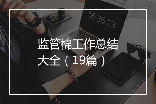 监管棉工作总结大全（19篇）