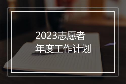2023志愿者年度工作计划
