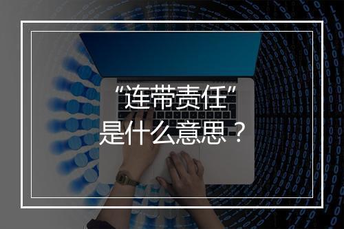 “连带责任”是什么意思？
