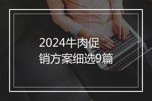 2024牛肉促销方案细选9篇