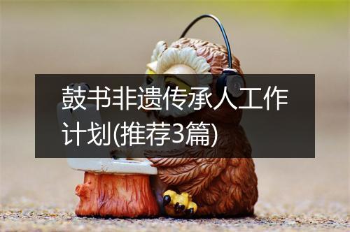 鼓书非遗传承人工作计划(推荐3篇)