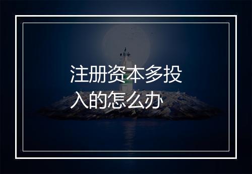注册资本多投入的怎么办