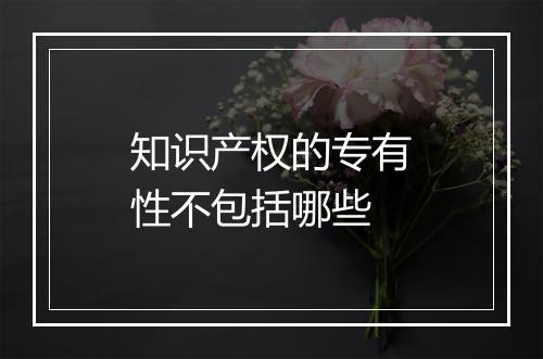 知识产权的专有性不包括哪些