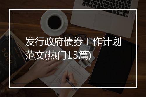 发行政府债券工作计划范文(热门13篇)