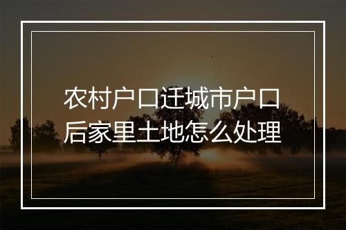 农村户口迁城市户口后家里土地怎么处理