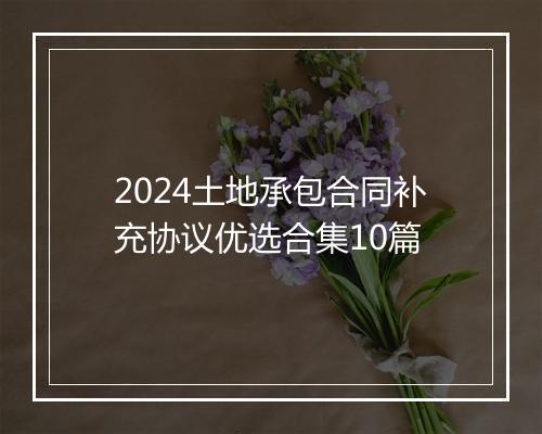 2024土地承包合同补充协议优选合集10篇