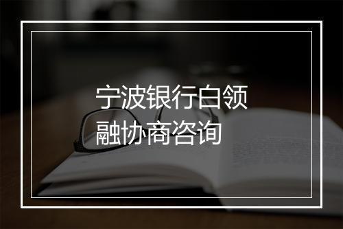 宁波银行白领融协商咨询