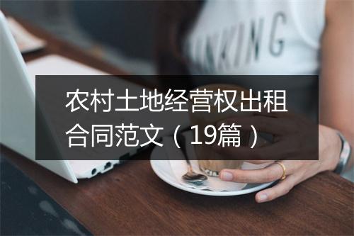 农村土地经营权出租合同范文（19篇）