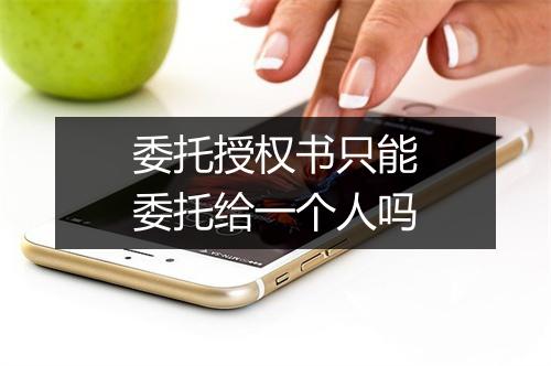 委托授权书只能委托给一个人吗