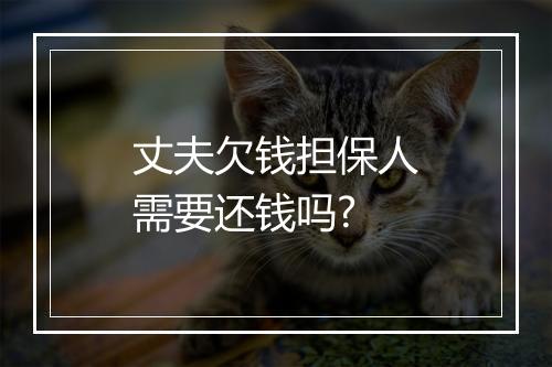 丈夫欠钱担保人需要还钱吗?