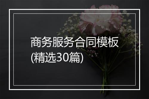 商务服务合同模板(精选30篇)