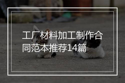 工厂材料加工制作合同范本推荐14篇