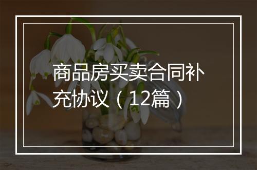 商品房买卖合同补充协议（12篇）