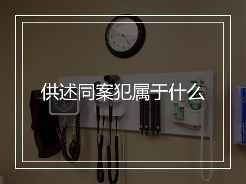 供述同案犯属于什么