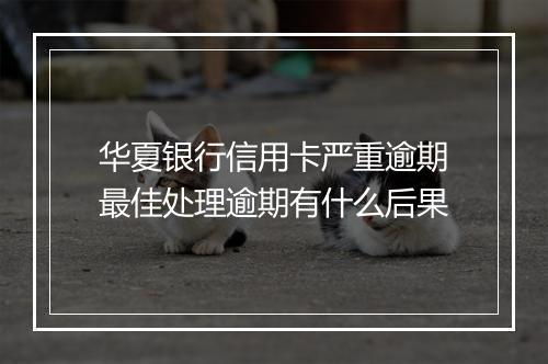 华夏银行信用卡严重逾期最佳处理逾期有什么后果