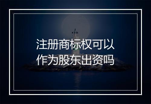 注册商标权可以作为股东出资吗