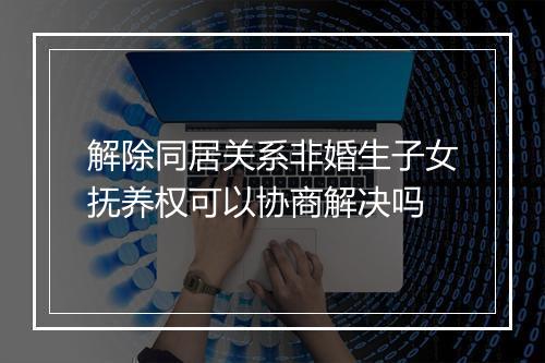 解除同居关系非婚生子女抚养权可以协商解决吗
