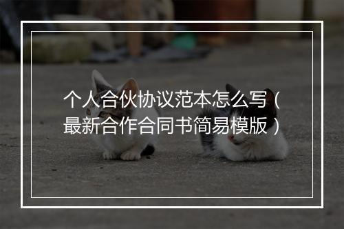 个人合伙协议范本怎么写（最新合作合同书简易模版）
