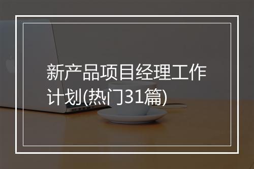 新产品项目经理工作计划(热门31篇)