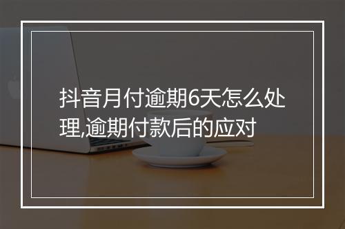 抖音月付逾期6天怎么处理,逾期付款后的应对