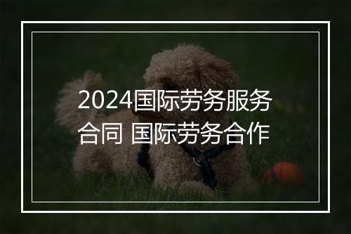 2024国际劳务服务合同 国际劳务合作