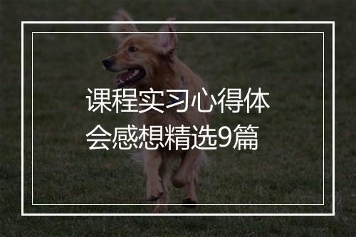 课程实习心得体会感想精选9篇