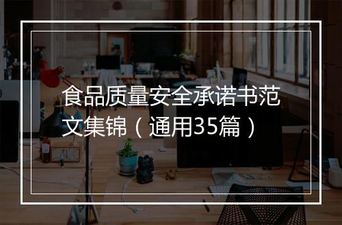 食品质量安全承诺书范文集锦（通用35篇）