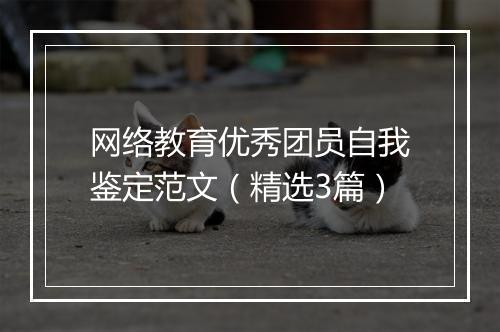 网络教育优秀团员自我鉴定范文（精选3篇）