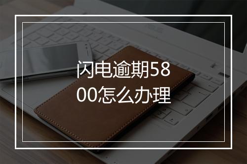 闪电逾期5800怎么办理