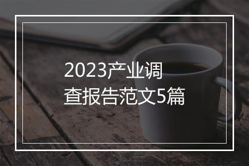 2023产业调查报告范文5篇